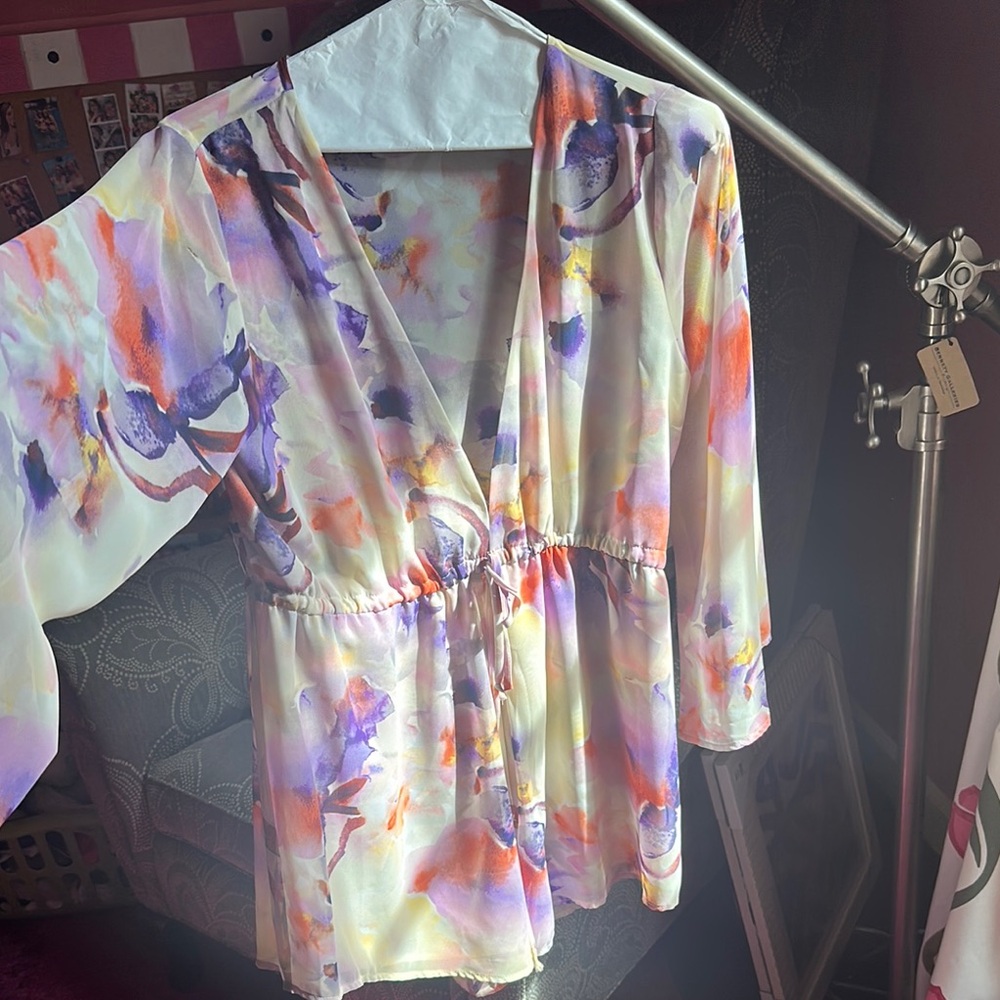 Show Me Your MuMu Purple Pink Wrap romper size Small